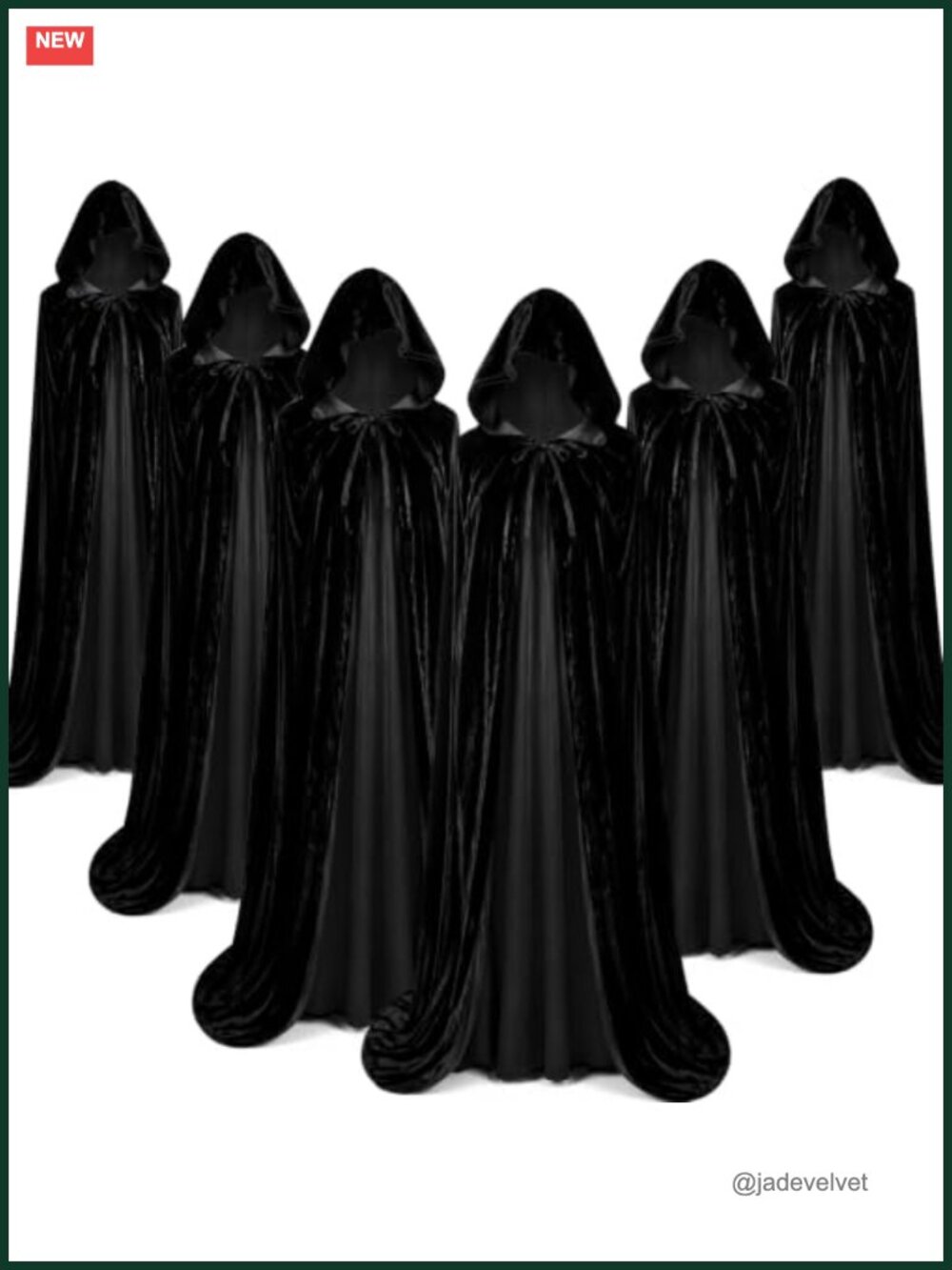 6 Pack Hooded Velvet Cape Set Group Halloween Costume Adult
